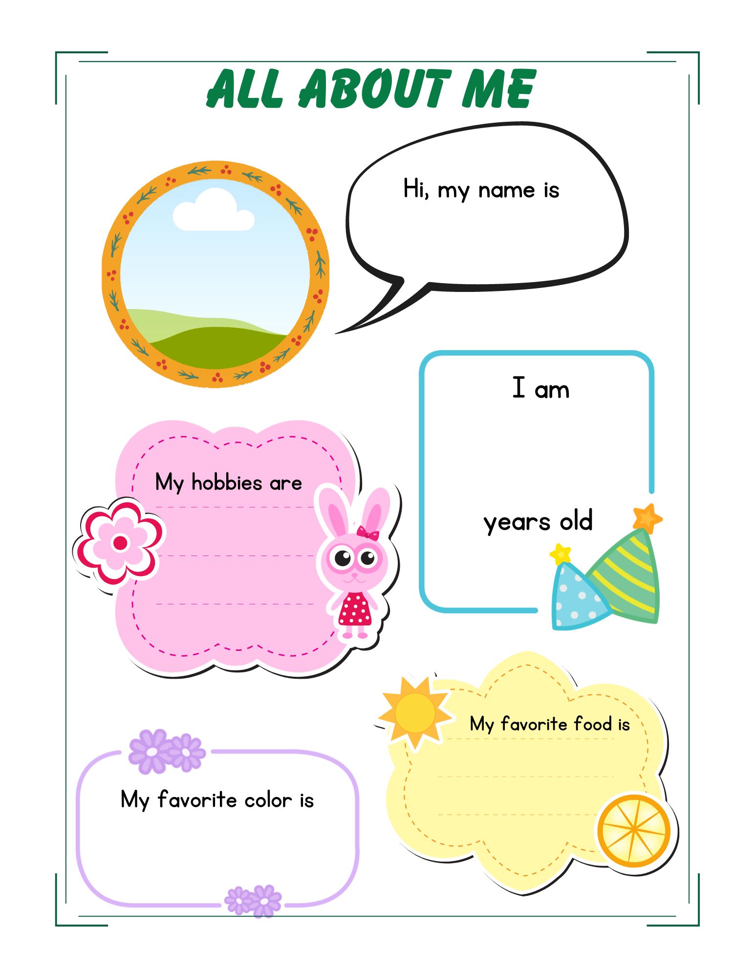 Xmas all about me activity book