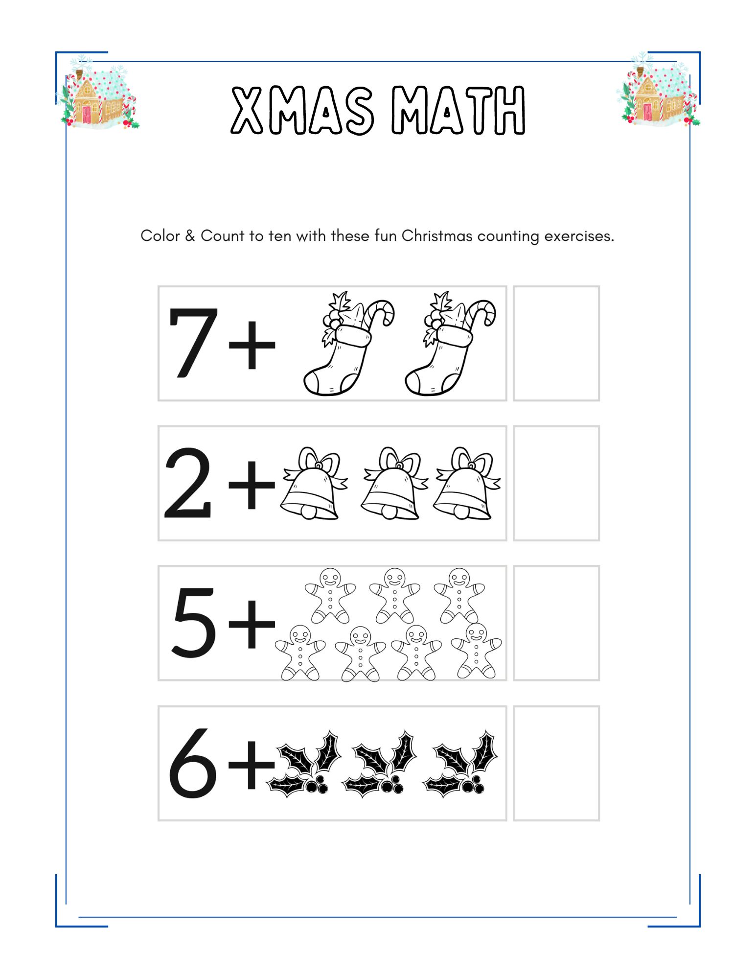 Xmas math Christmas activity book