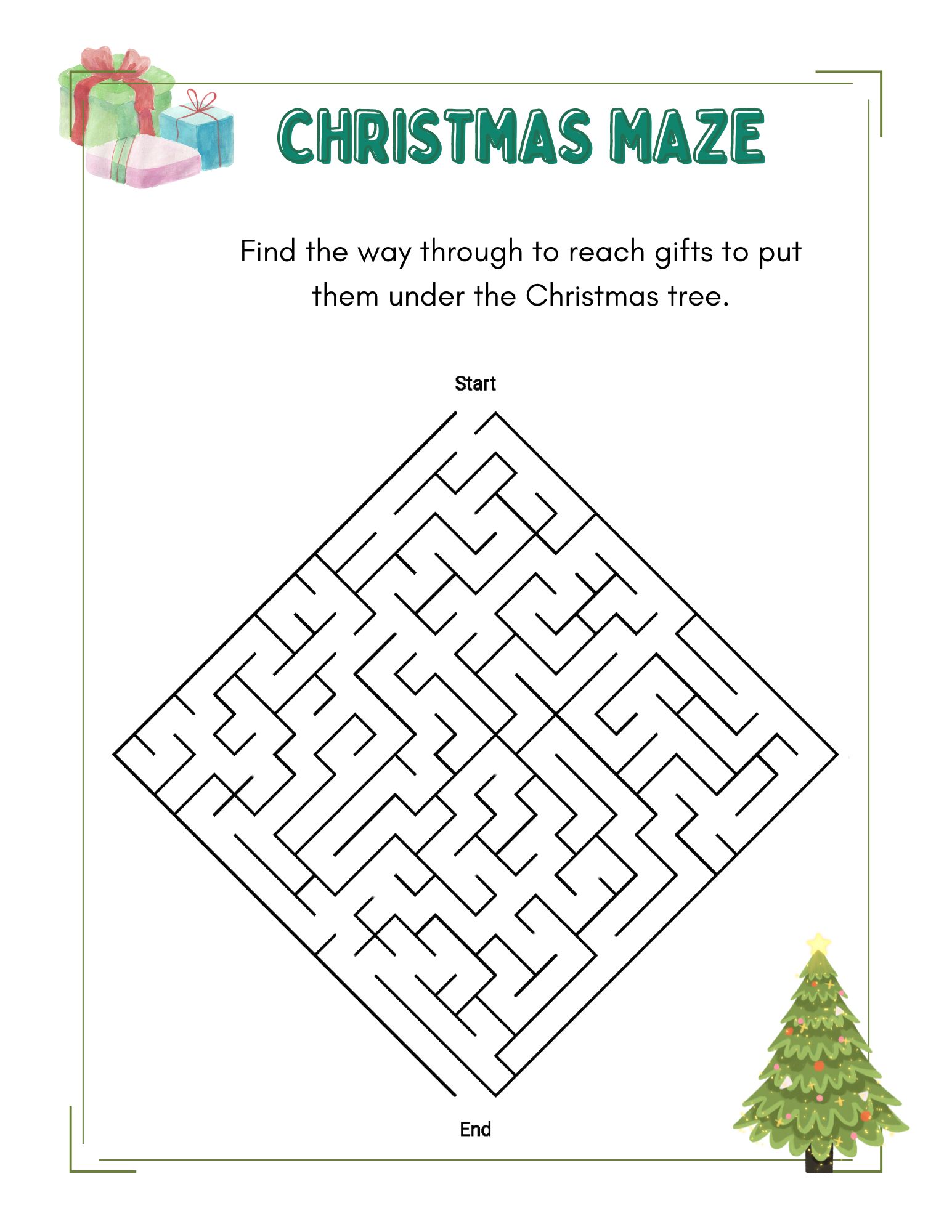 Christmas Maze Christmas activity book