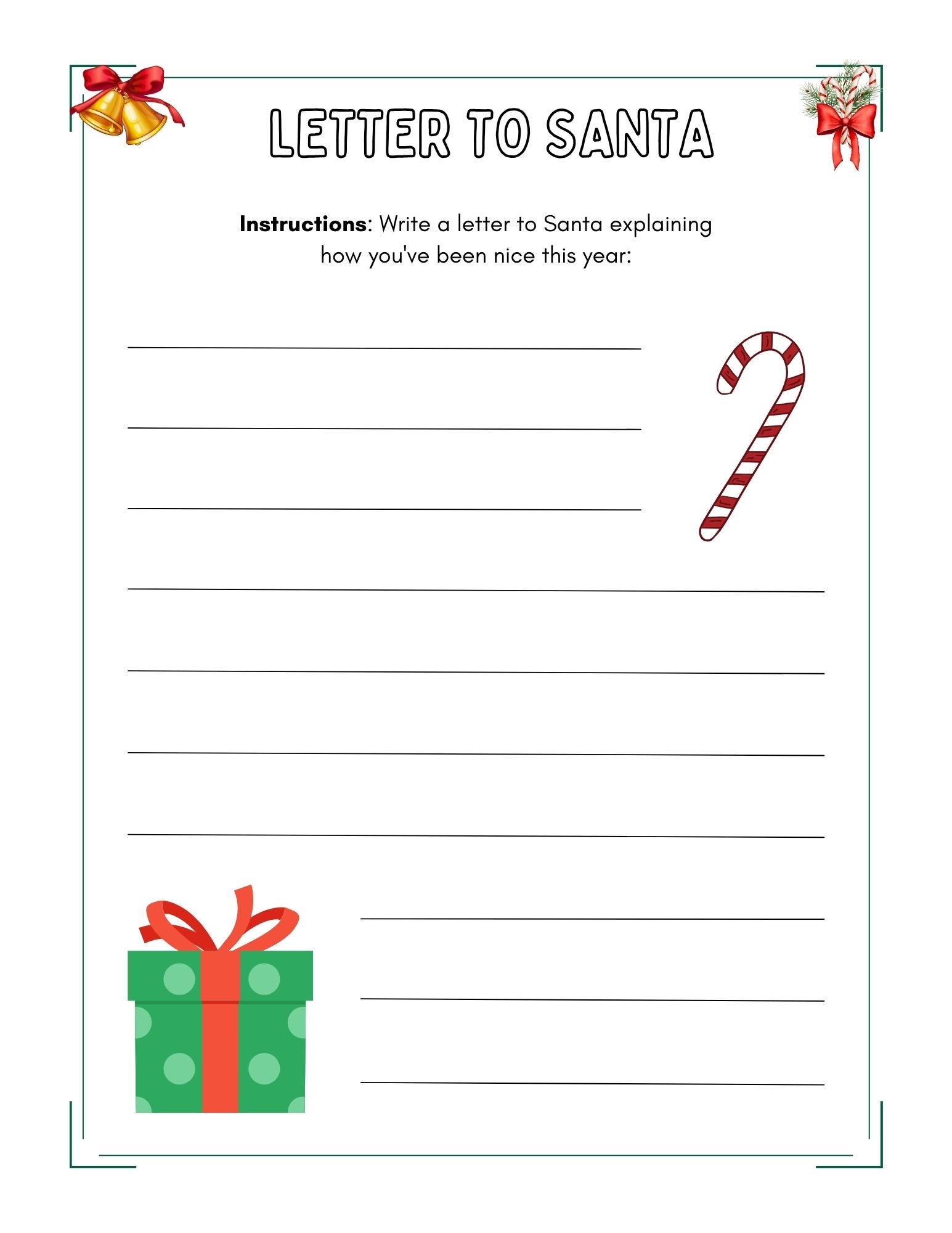 Xmas Letter to Santa activity book