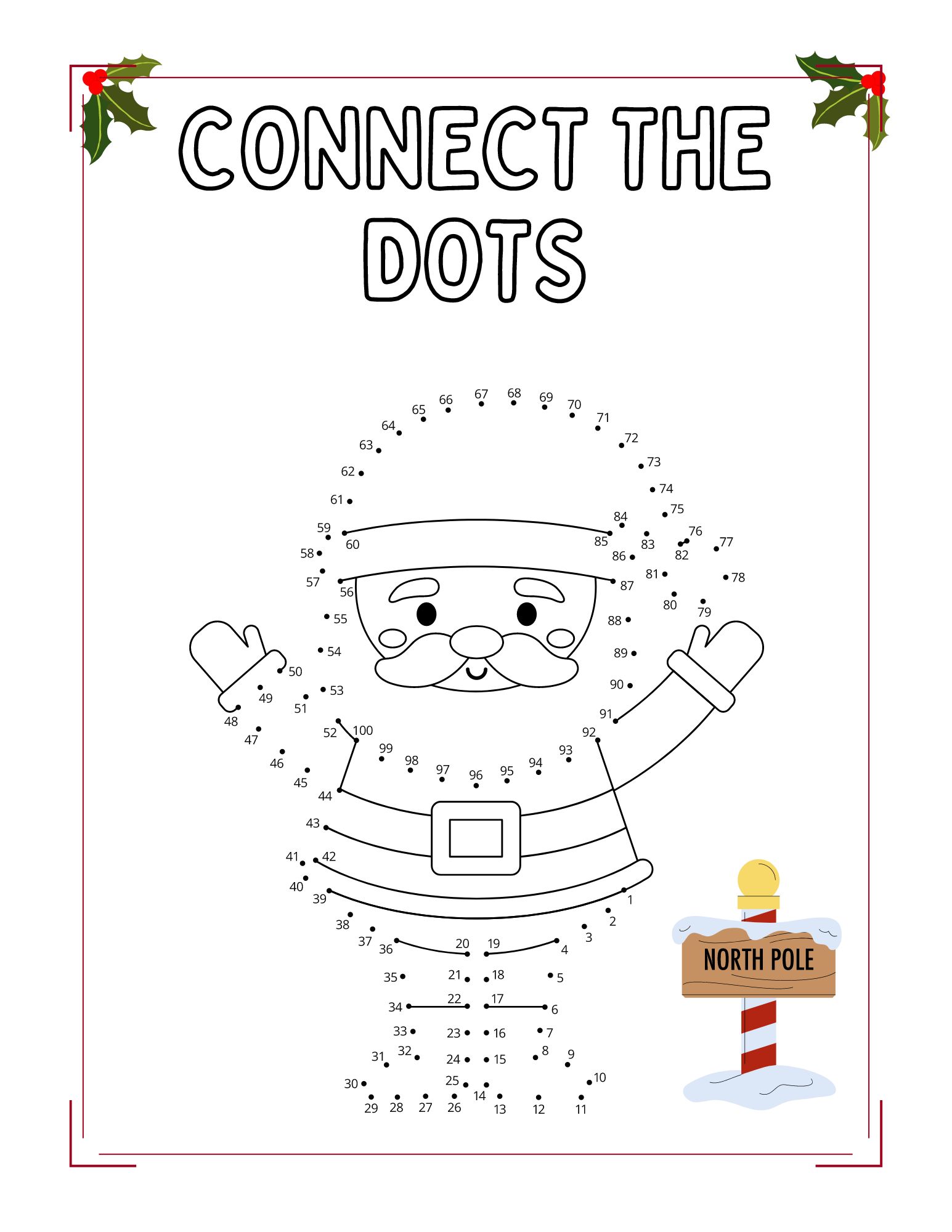 Connect the dots Christmas activity book