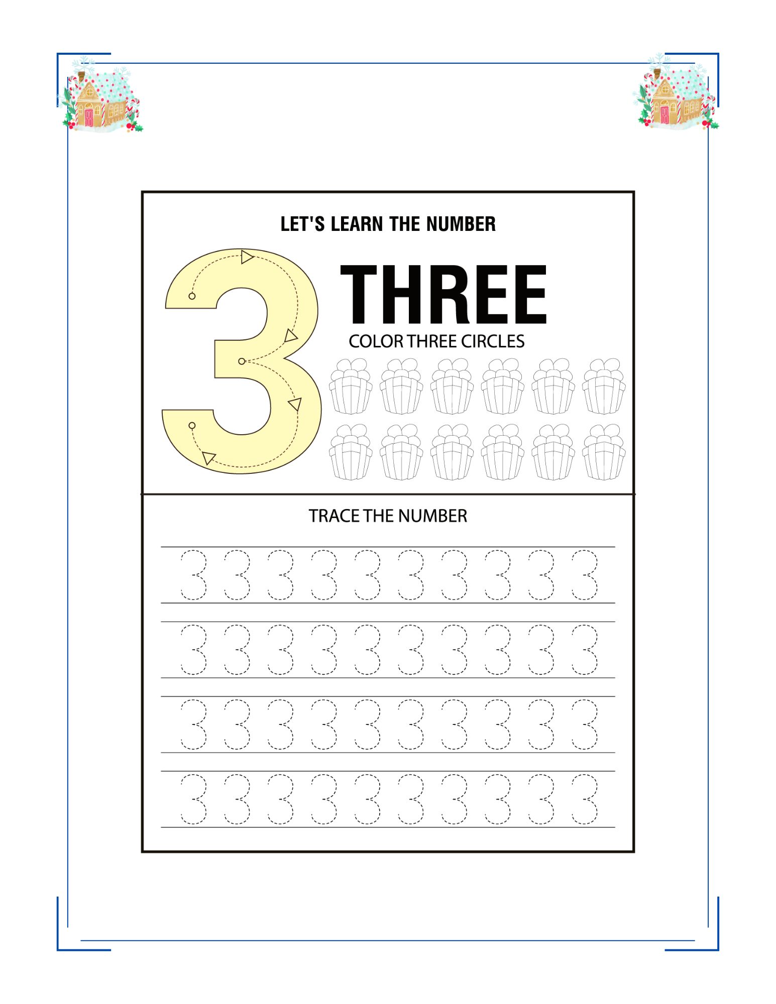 Learn numbers Christmas activity book