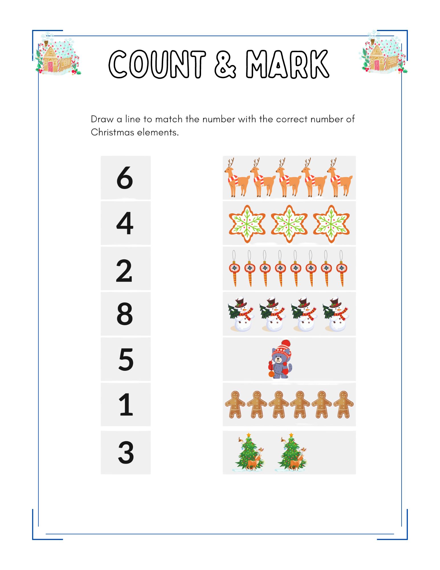 Count & Mark Christmas activity book