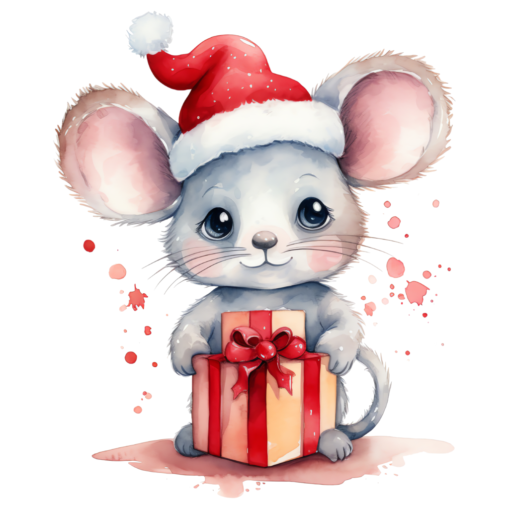 Cute Santa Mouse Christmas activity book