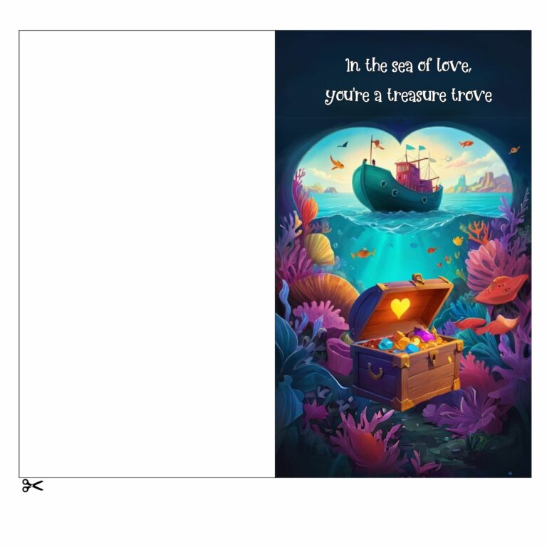 Valentine's Day card an amazing undersea scene