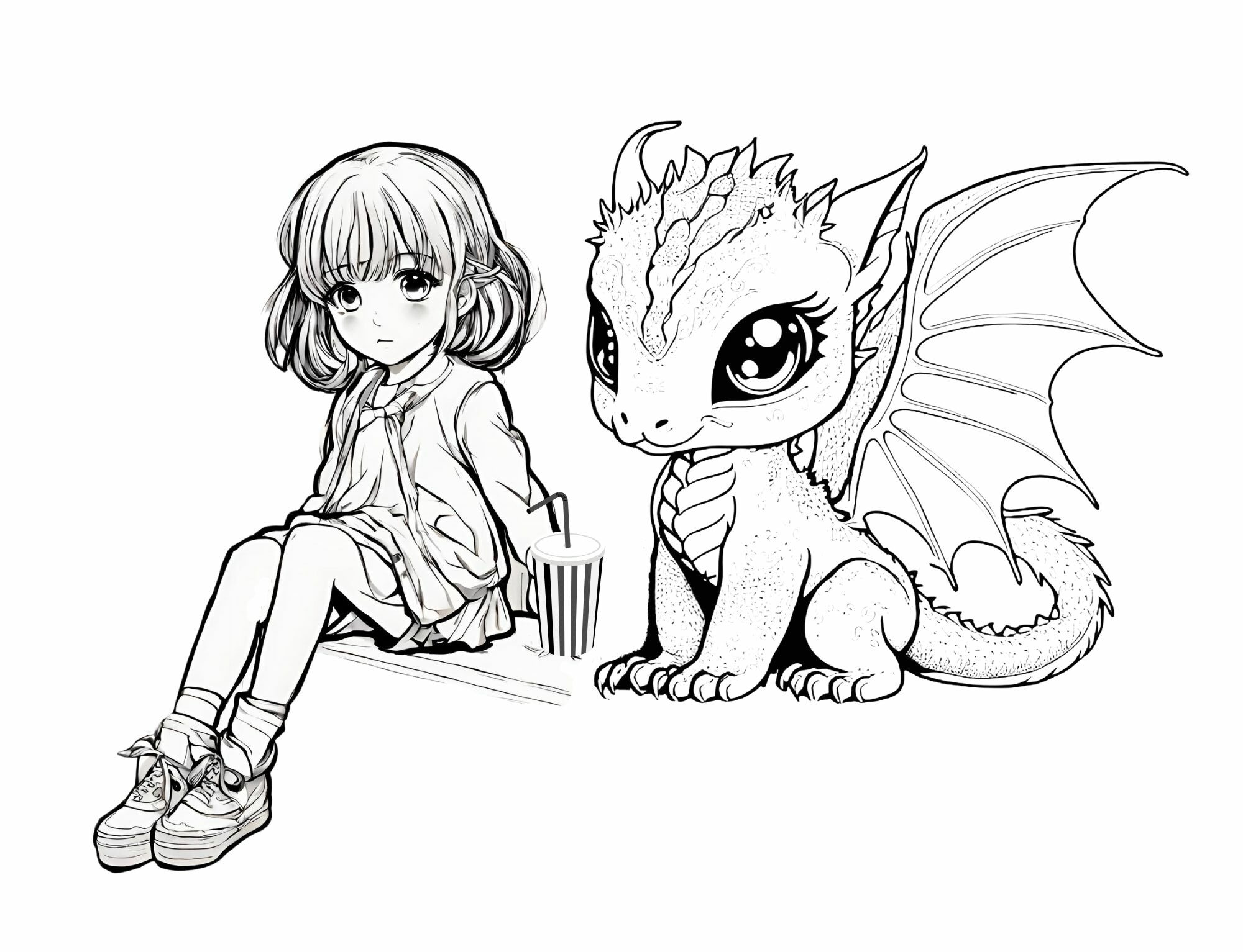 girl and baby dragon